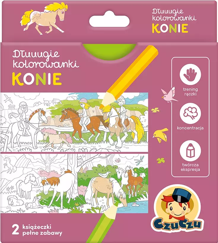Czuczu. Dłuuugie kolorowanki. Konie - Książki