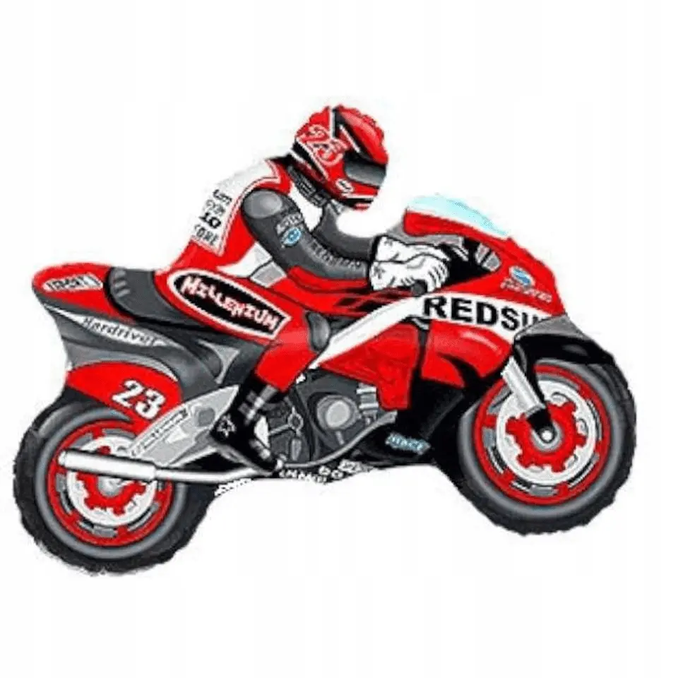 Balon foliowy 14" FX - Motor (czerwony), niepakowany - Papiernicze i szkolne