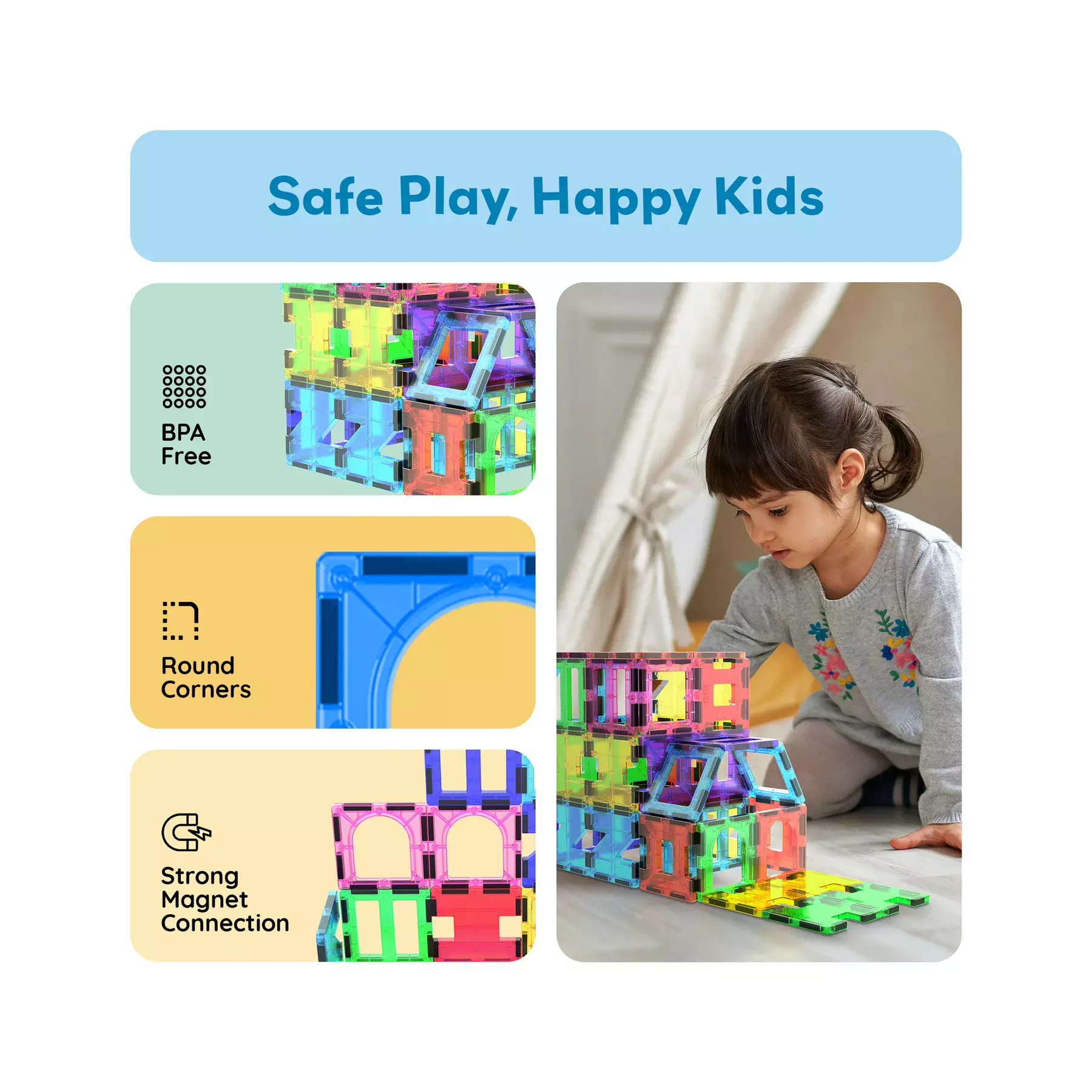 Klocki magnetyczne Picasso Tiles 42 elementy - Zabawki