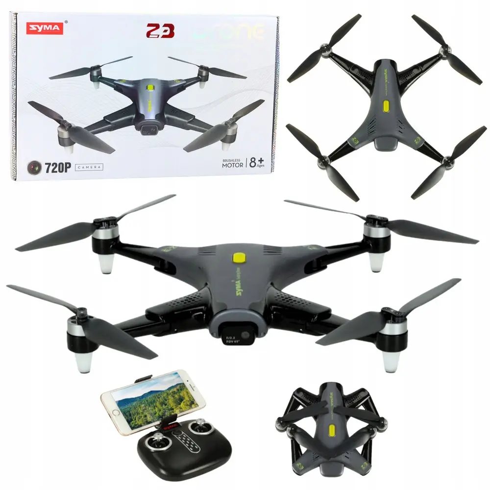 Dron Syma Z3 PRO Kamera HD WiFi Zdalnie Sterowany RC Czarny - Zabawki