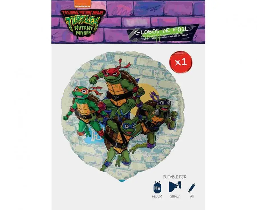 Balon foliowy 18" FX - Żółwie Ninja, pakowany KK - Papiernicze i szkolne
