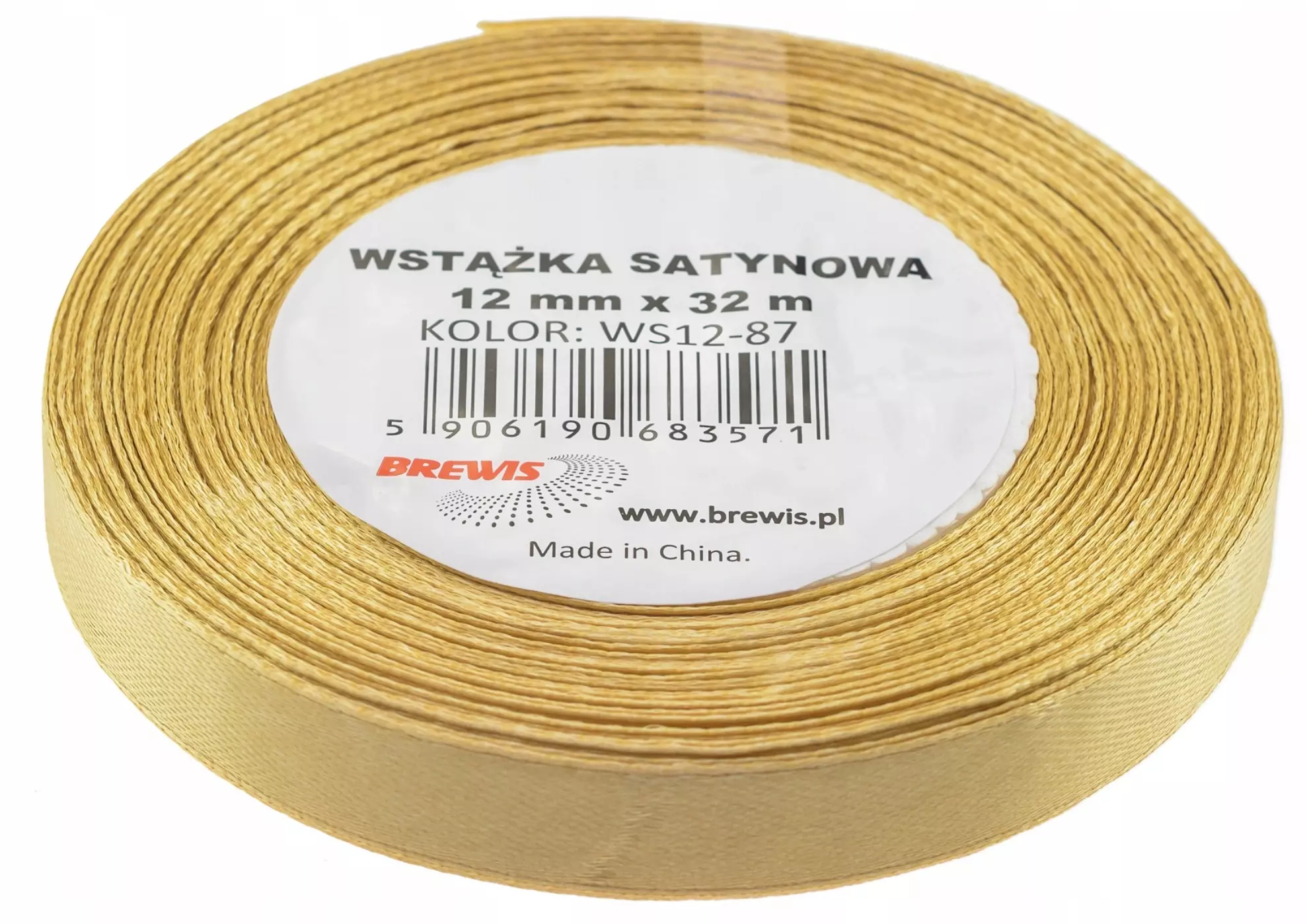 Wstążka satynowa złota 12mmx32m - Papiernicze i szkolne