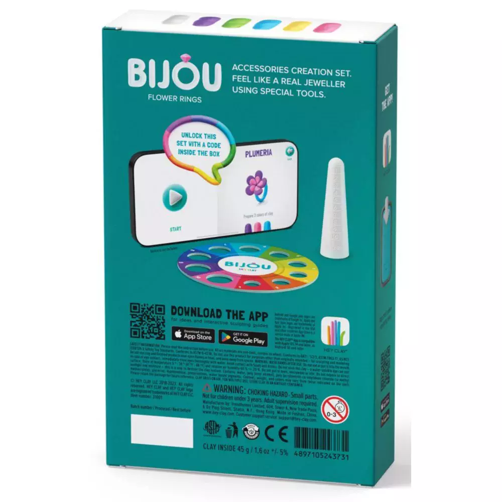 Hey Clay. Bijou. Pierścionki kwiaty - Zabawki