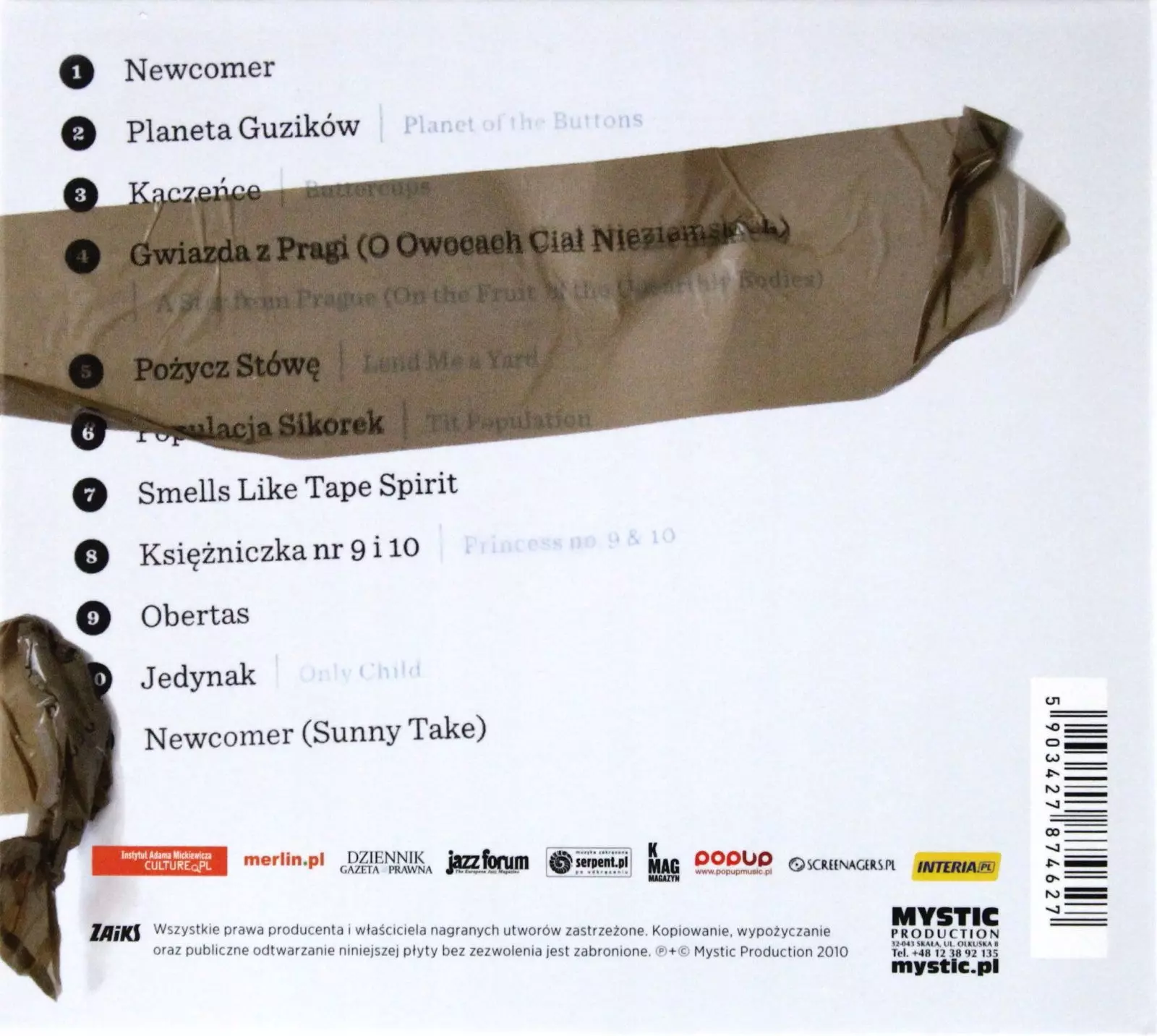 Smells Like Tape Spirit CD - Muzyka