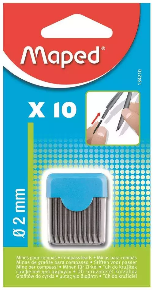 Wkłady do cyrkli, grafit, 10 sztuk - Papiernicze i szkolne