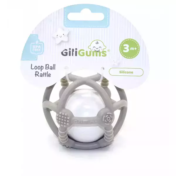 Piłka grzechotka szara - Zabawki