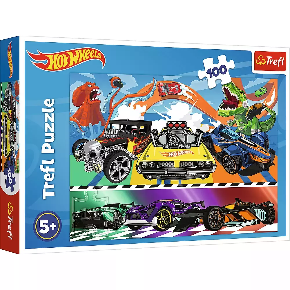 Puzzle 100el Trefl Hot Wheels Pedzace Samoch pudełko - Puzzle