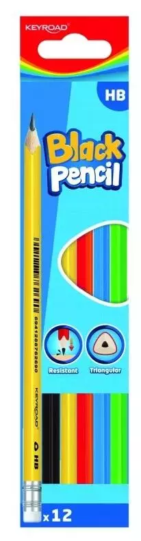 Ołówek HB z gumką (12szt) - Papiernicze i szkolne