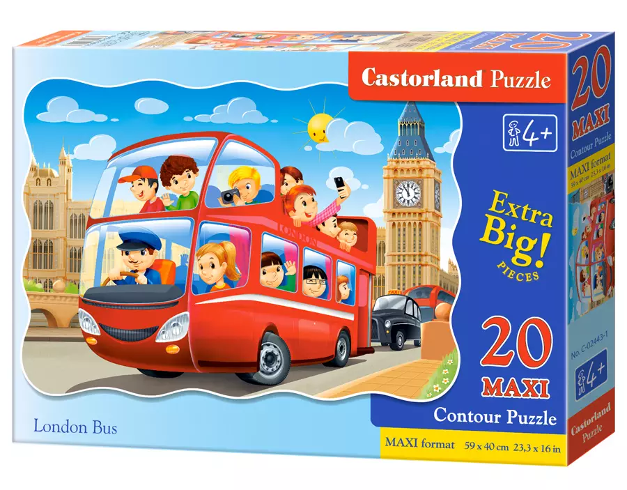 Puzzle 20 elementów Maxi. Londyński autobus