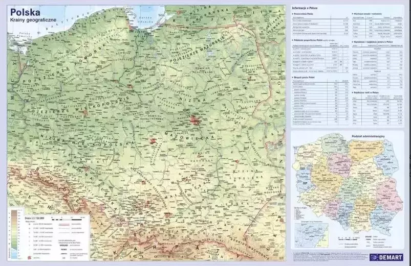 Podkładka na biurko. Mapa Polski - Książki