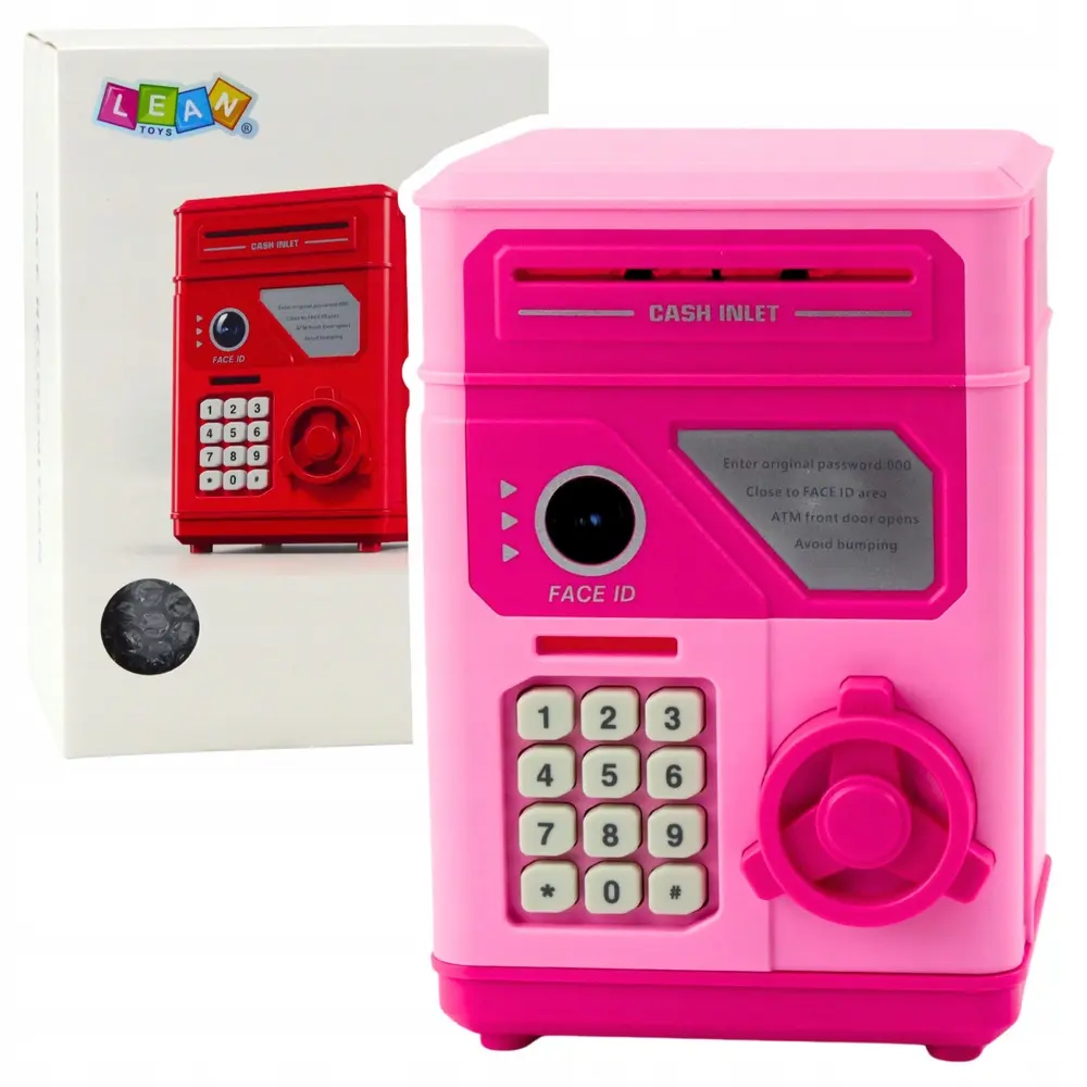 Elektroniczny Sejf Bankomat Skarbonka Na PIN Dla Dzieci Różowy - Papiernicze i szkolne