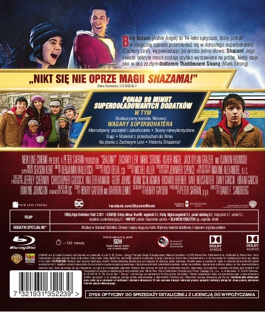 Shazam!, Blu-ray - Filmy