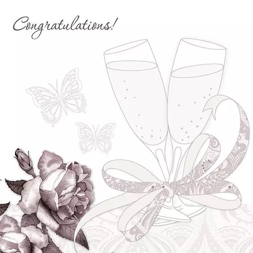 Karnet Swarovski kwadrat Ślub kieliszki - Książki