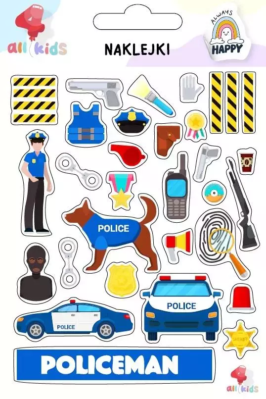 Naklejki dla dzieci Policja - Papiernicze i szkolne