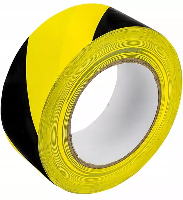 Taśma ostrzegawcza GRAND czarno-żółta 48×50 m - Papiernicze i szkolne