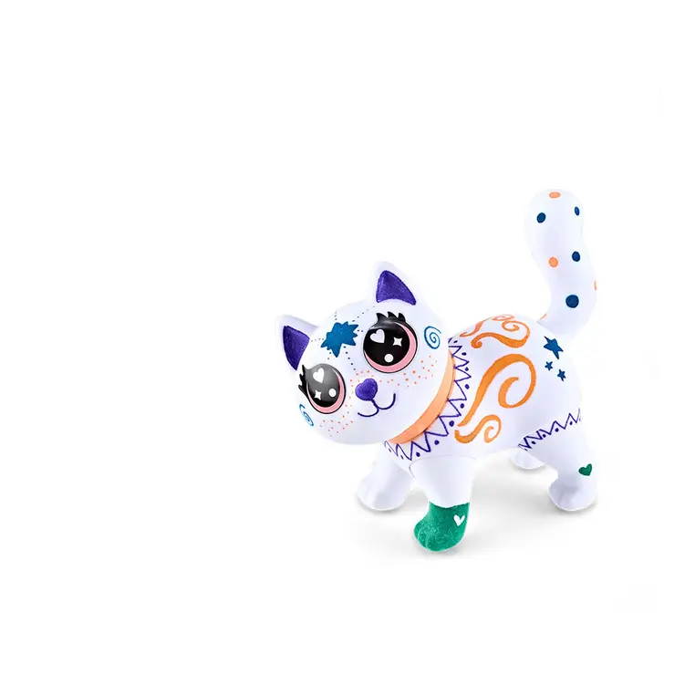 Crayola Figurka do malowania i mycia duża - zestaw zwierzątko 1 szt., flamastry zmywalne 5 szt., szczoteczka Washimals Jumbo Pets Kotka Jenny 3+ - Papiernicze i szkolne