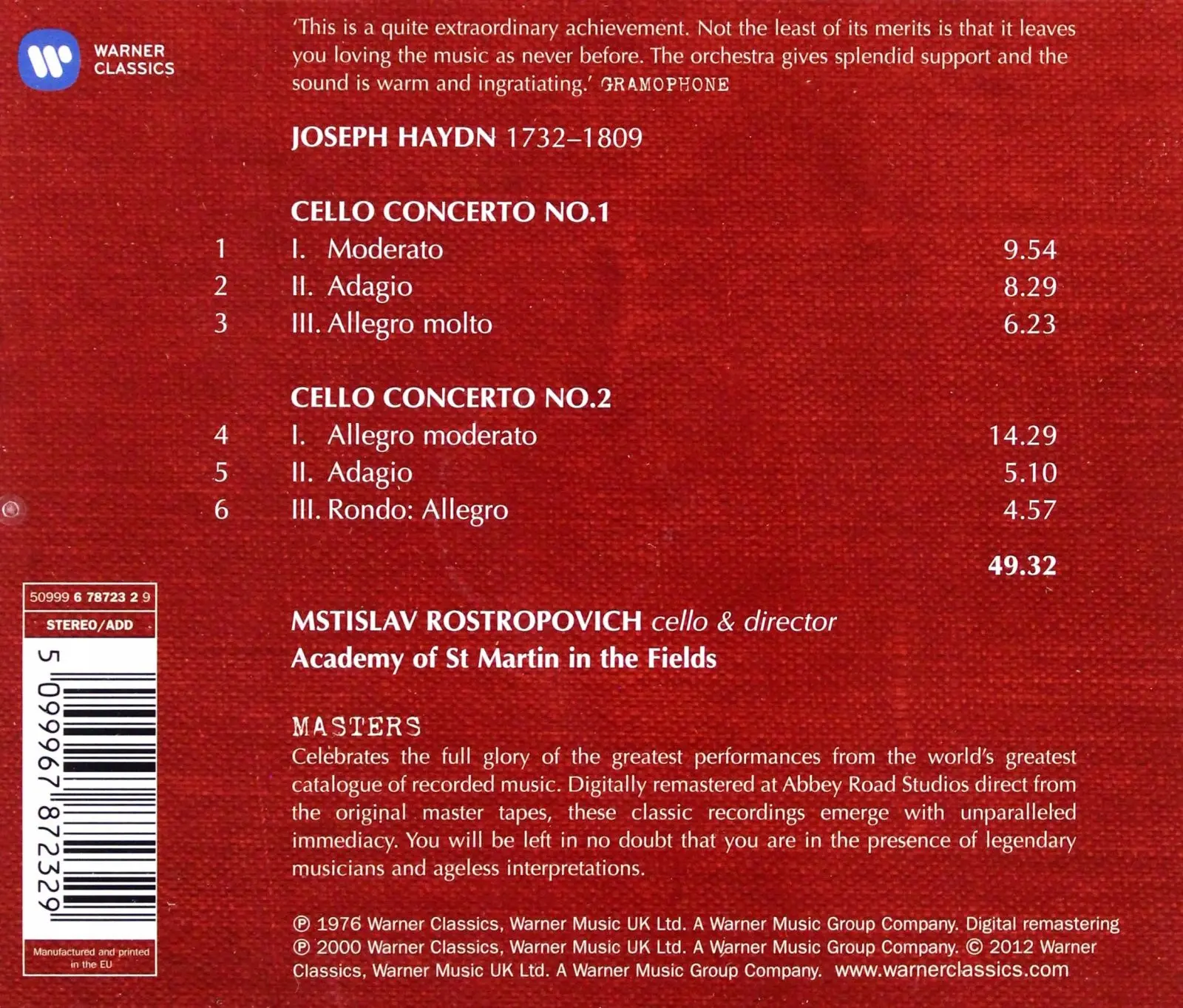 CELLO CONCERTOS - Muzyka