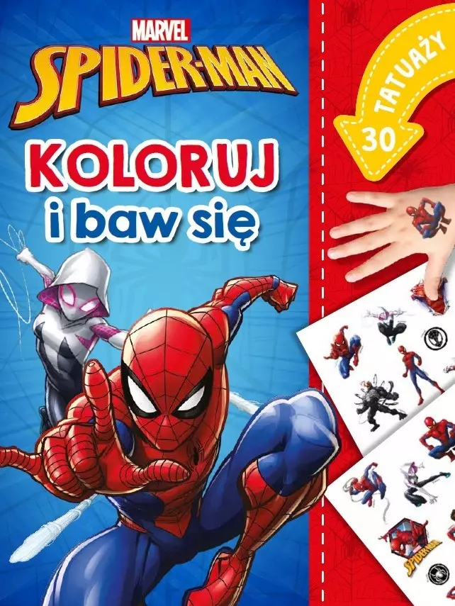 Koloruj i baw się. 30 tatuaży. Marvel Spider-Man - Książki
