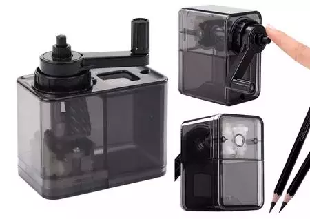 Temperówka strugaczka na korbkę z pojemnikiem czar - Papiernicze i szkolne