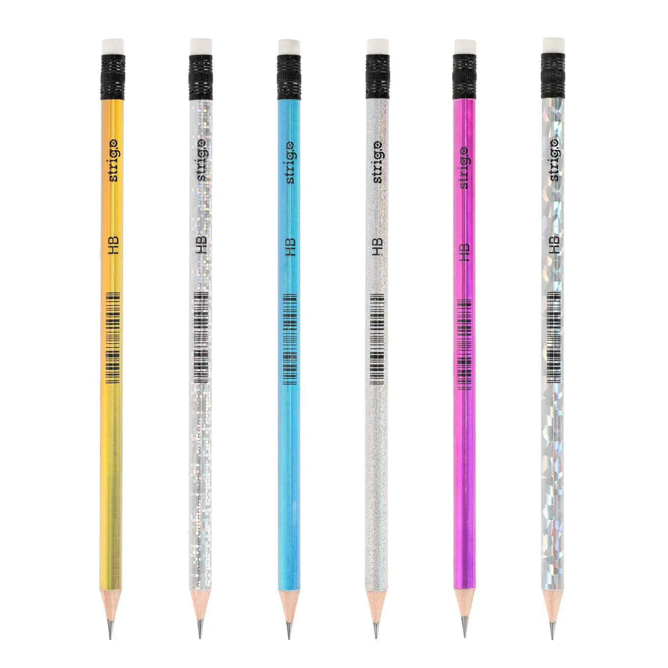 Ołówki holograficzne HB Strigo z gumką - Papiernicze i szkolne