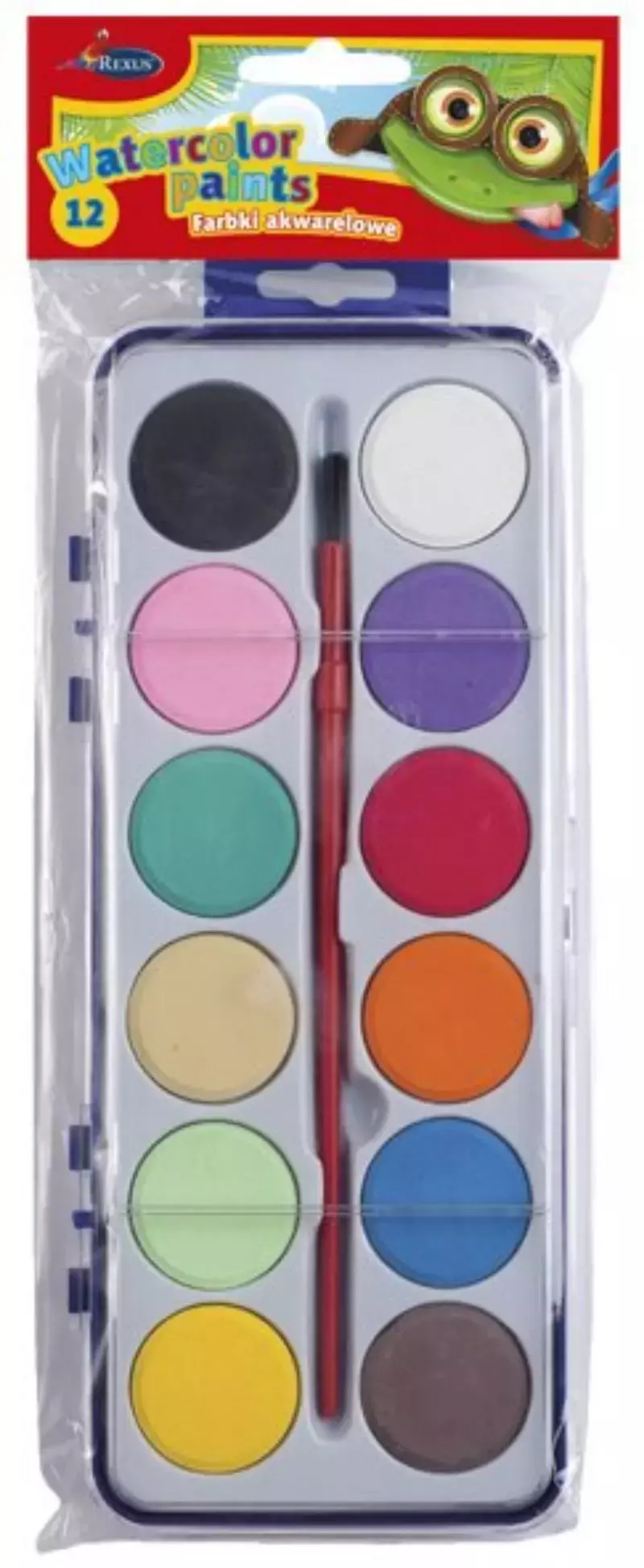 Farbki akwarelowe, 12 kolorów - Papiernicze i szkolne