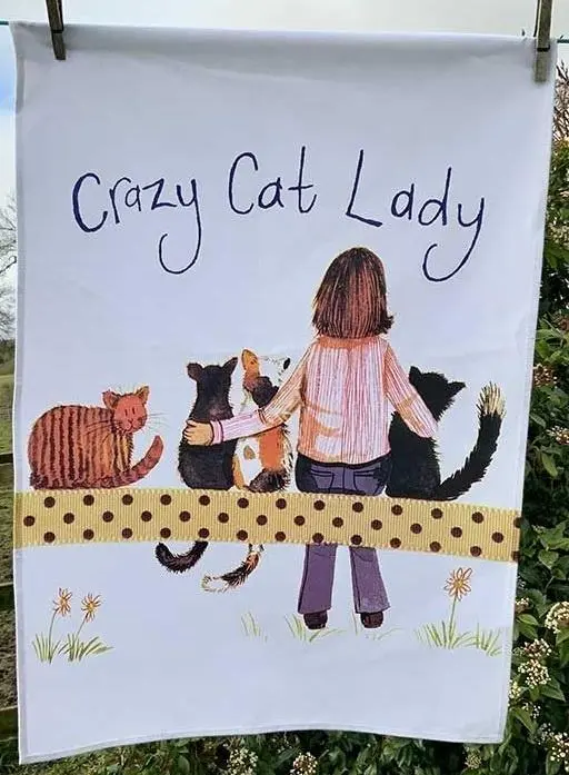 Ręcznik kuchenny TT38 Crazy Cat Lady Kociara - Mama i dziecko