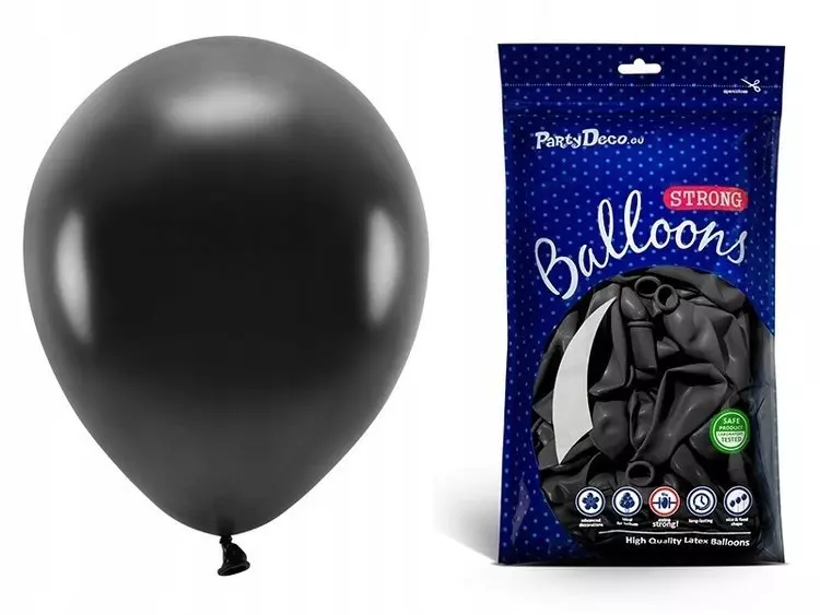 Balony Strong Metallic Black 30cm 50szt