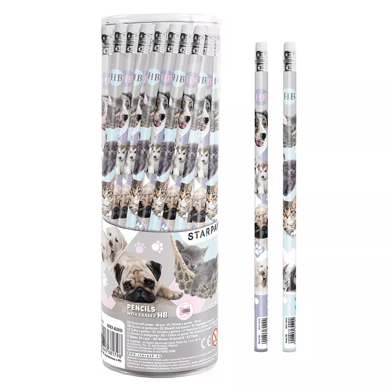 Ołówek z gumką, Cuties (48 sztuk)