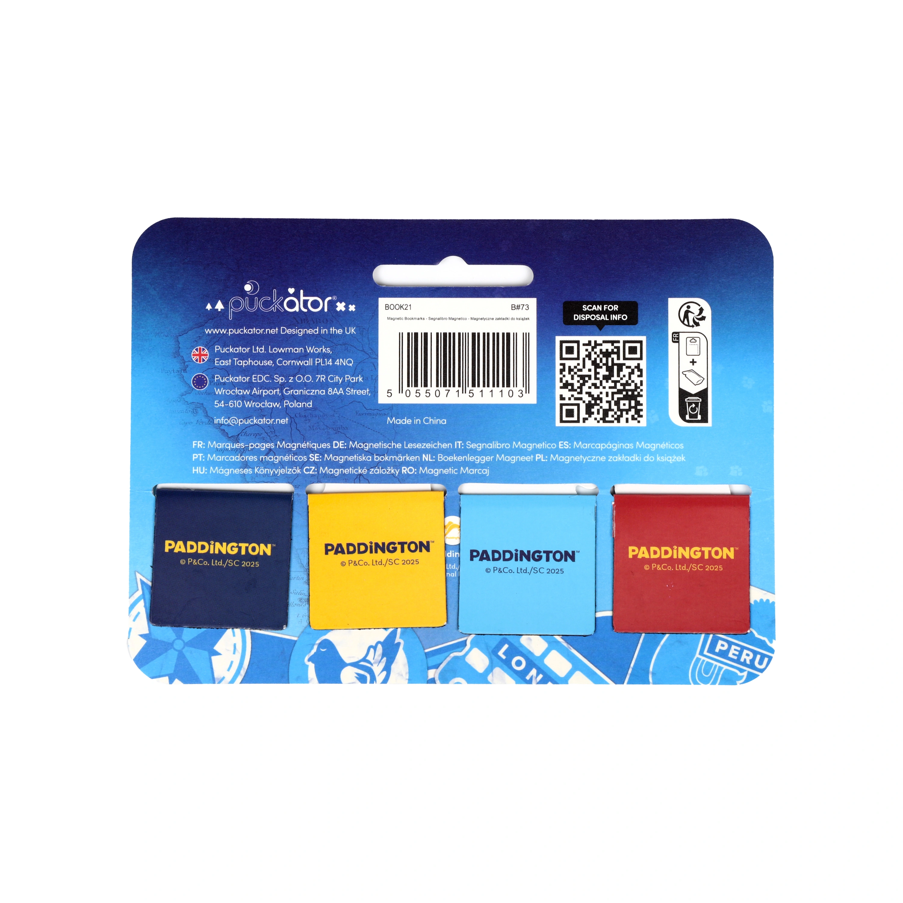 Zakładki magnetyczne do książek, zestaw- Paddington - Papiernicze i szkolne