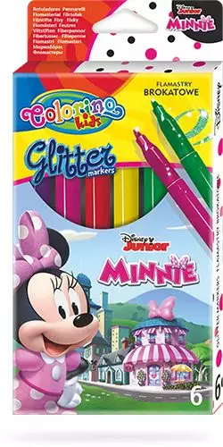 Flamastry brokatowe Colorino Kids 6 kolorów Minnie - Papiernicze i szkolne
