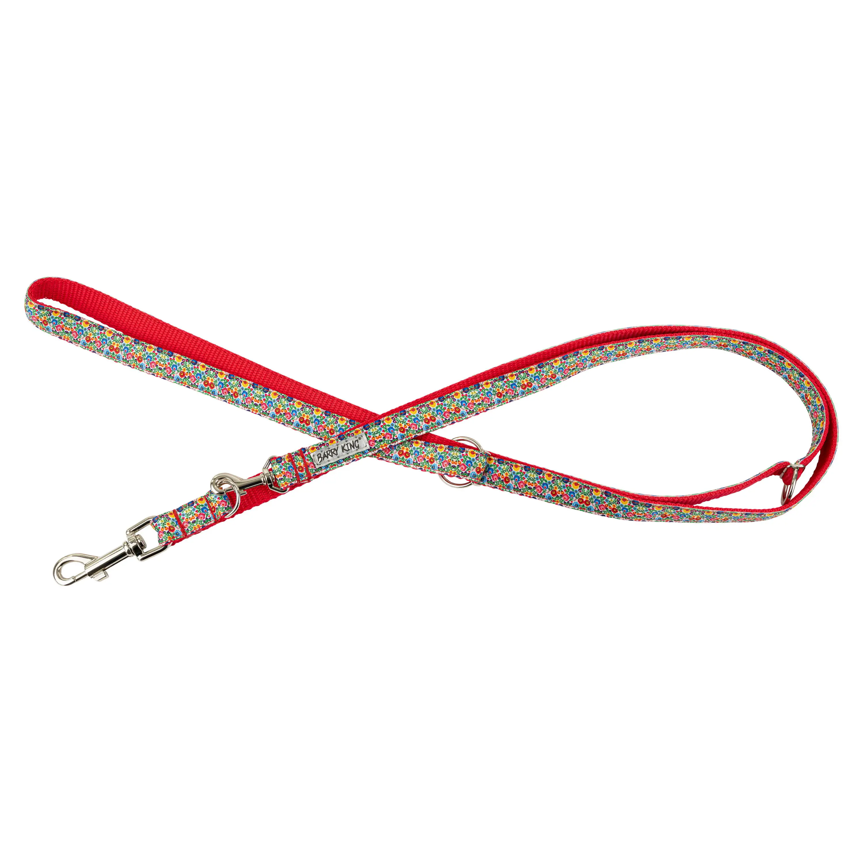 Smycz dla psa, wzór folk, regulowana, taśma, 10MM/220CM czerwona - Elektronika i akcesoria