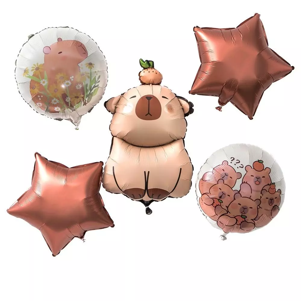 Balony foliowe matowe kapibara - gwiazdka 5szt - Papiernicze i szkolne
