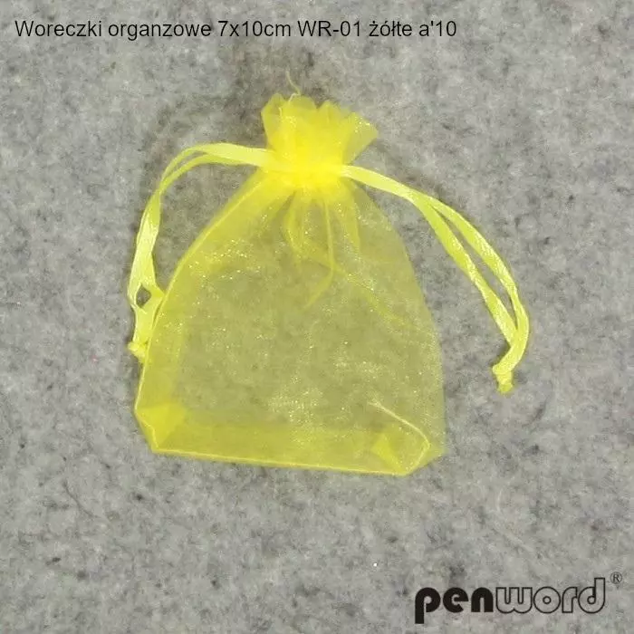 Woreczki organzowe żółte 7x10cm 10szt - Zabawki