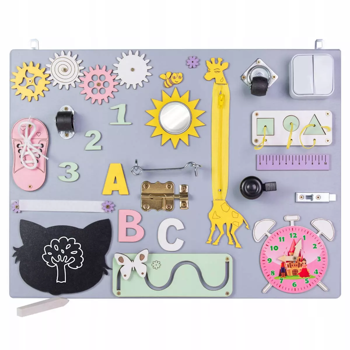 TABLICA MANIPULACYJNA SENSORYCZNA MONTESSORI 17W1