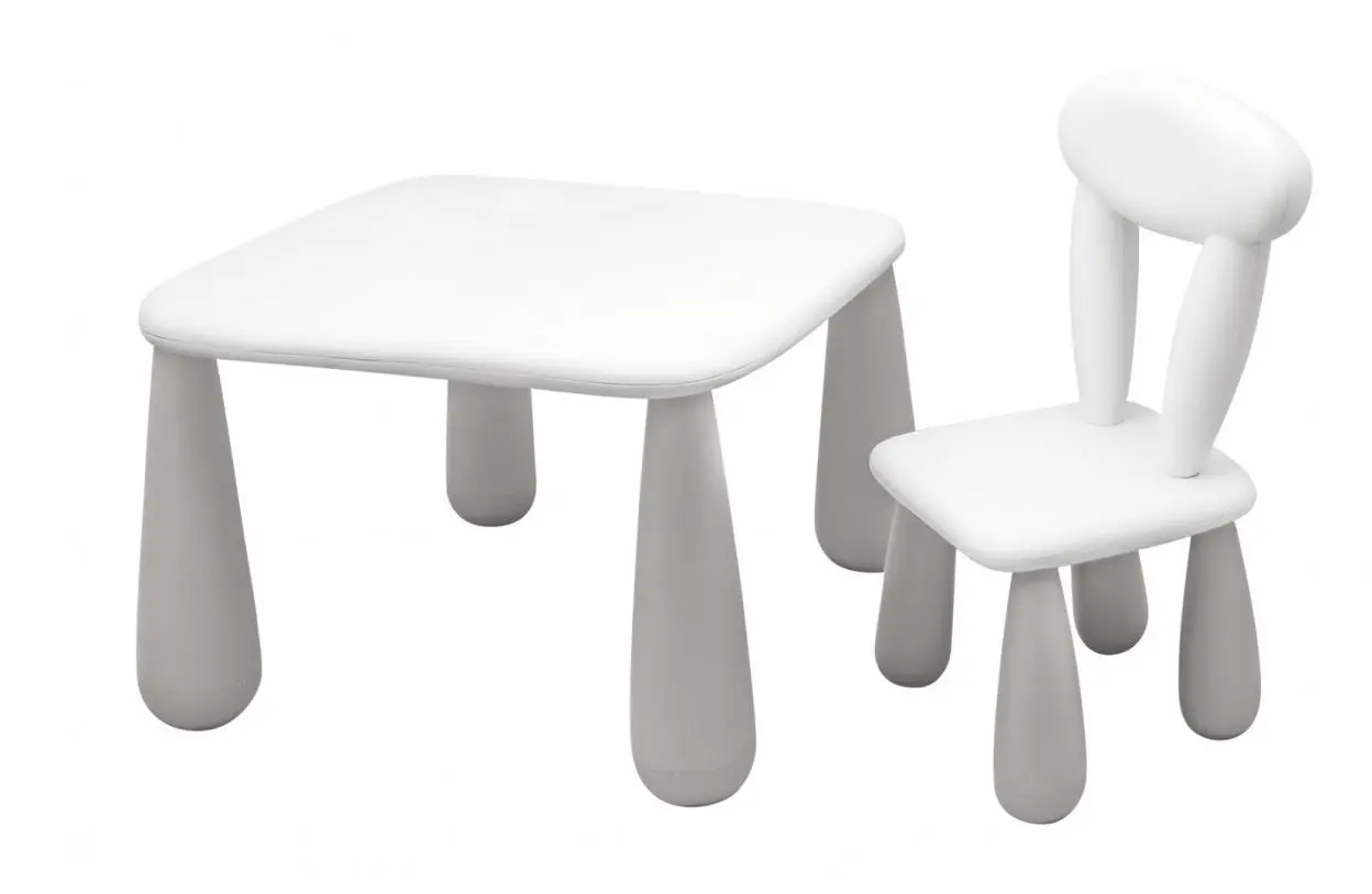 Stolik dla dzieci + krzesełko Luna Classic szary - Mama i dziecko