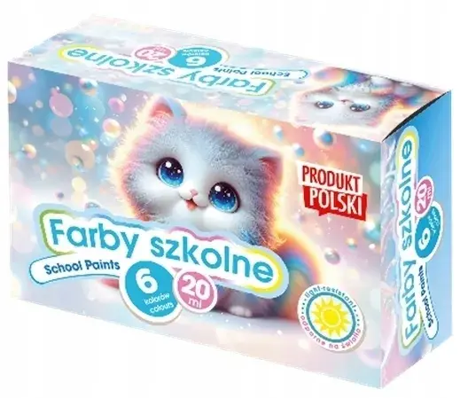 Farby 6 kolorów Kotki AS - Papiernicze i szkolne