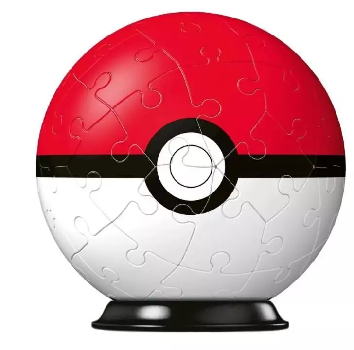 Puzzle 3D. Pokeball, czerwony - Puzzle