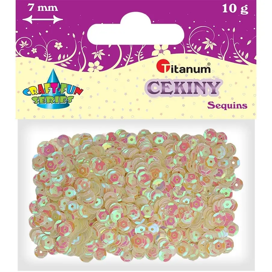 Cekiny okrągłe 7mm 10g - perłowe białe (304639) - Papiernicze i szkolne