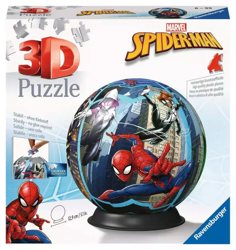 Puzzle 72 elementy 3D Kula Spiderman - Puzzle