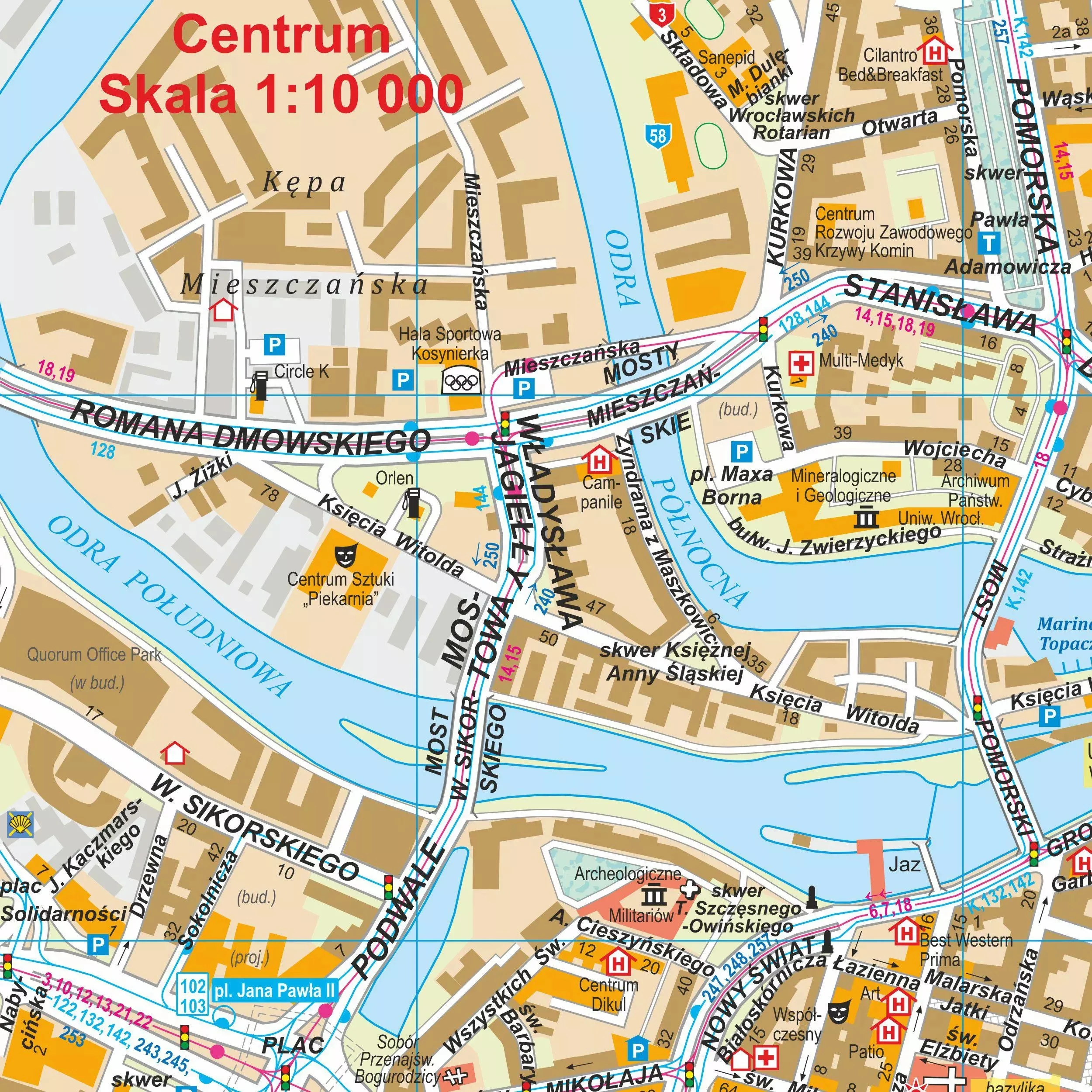 Wrocław plan miasta, mapa turystyczna NAJNOWSZE WYDANIE 2026 1:20 000 - Książki