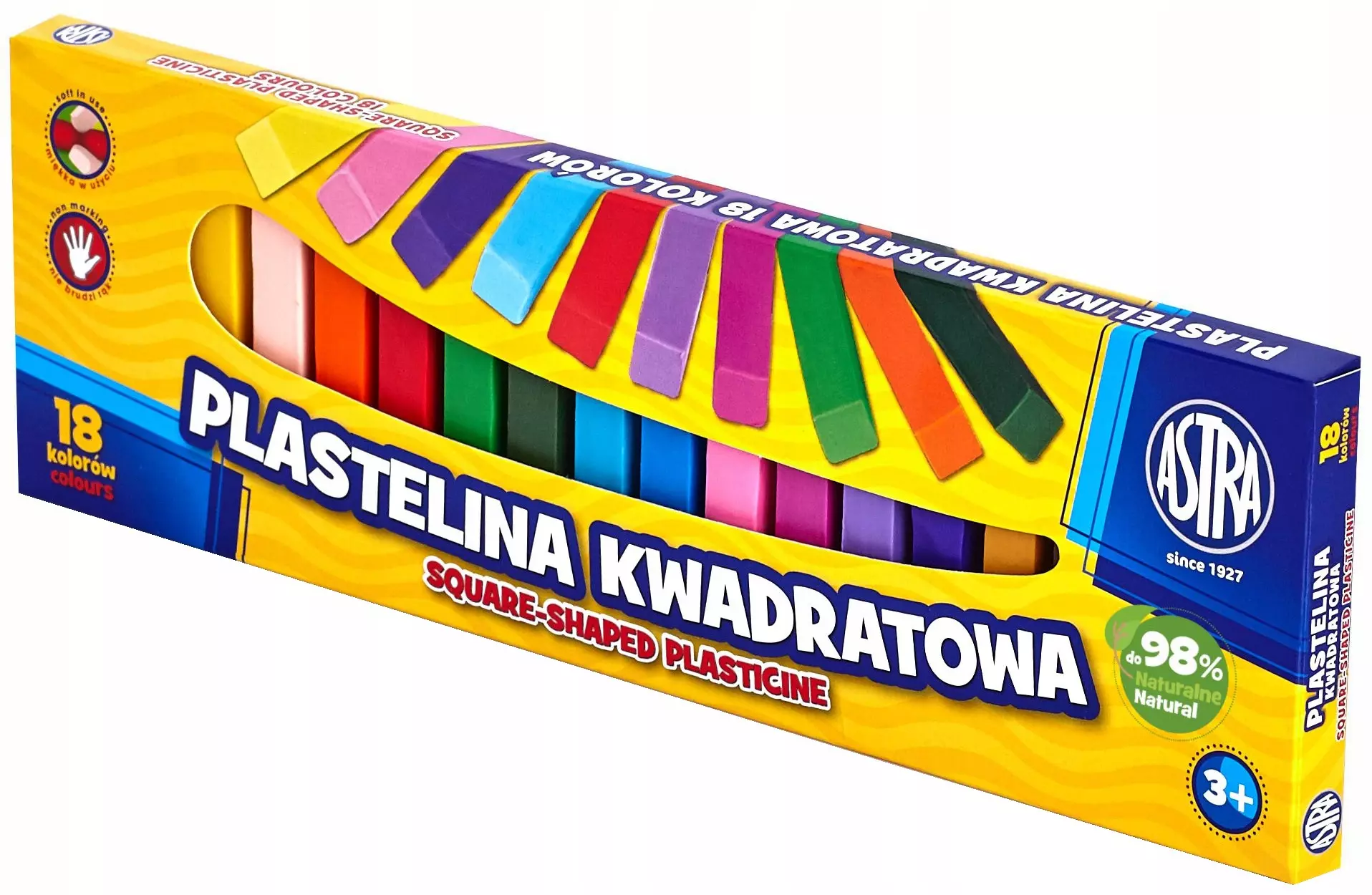 Plastelina kwadratowa, 18 kolorów - Papiernicze i szkolne