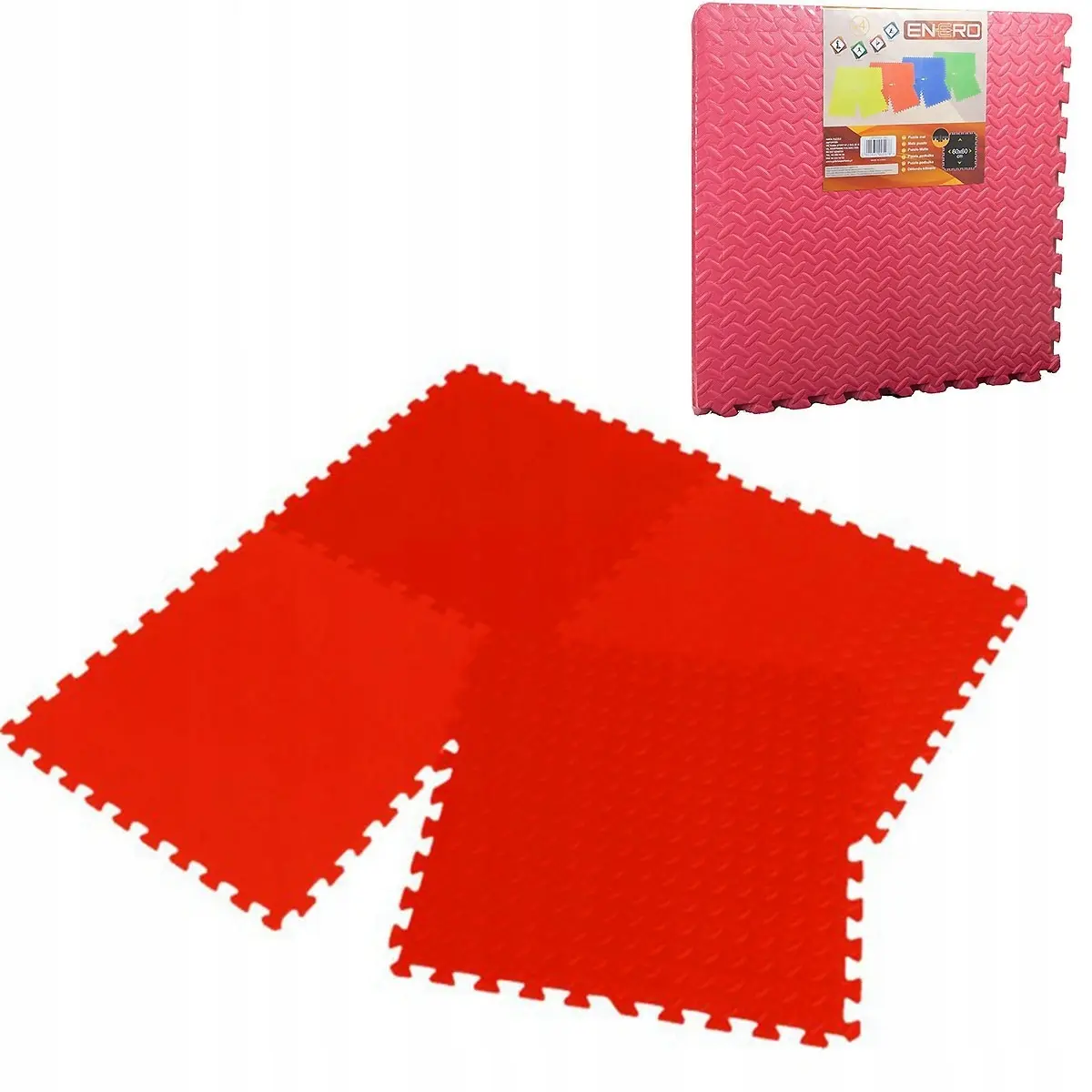 Mata Puzzle Piankowe EVA 60X60 KPL. 4SZT 12MM Enero Czerwona - Elektronika i akcesoria