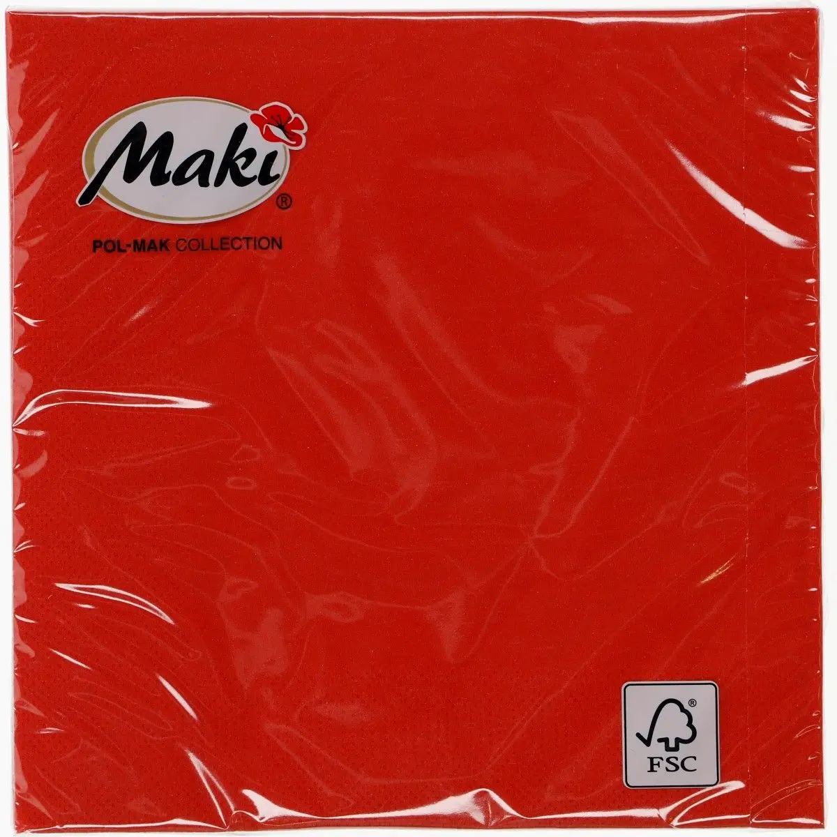 Serwetki czerwony papier [mm:] 330x330 Pol-mak (07) - Elektronika i akcesoria
