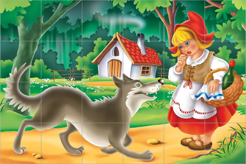 Klocki obrazkowe 24 elementy, mix wzorów - Zabawki