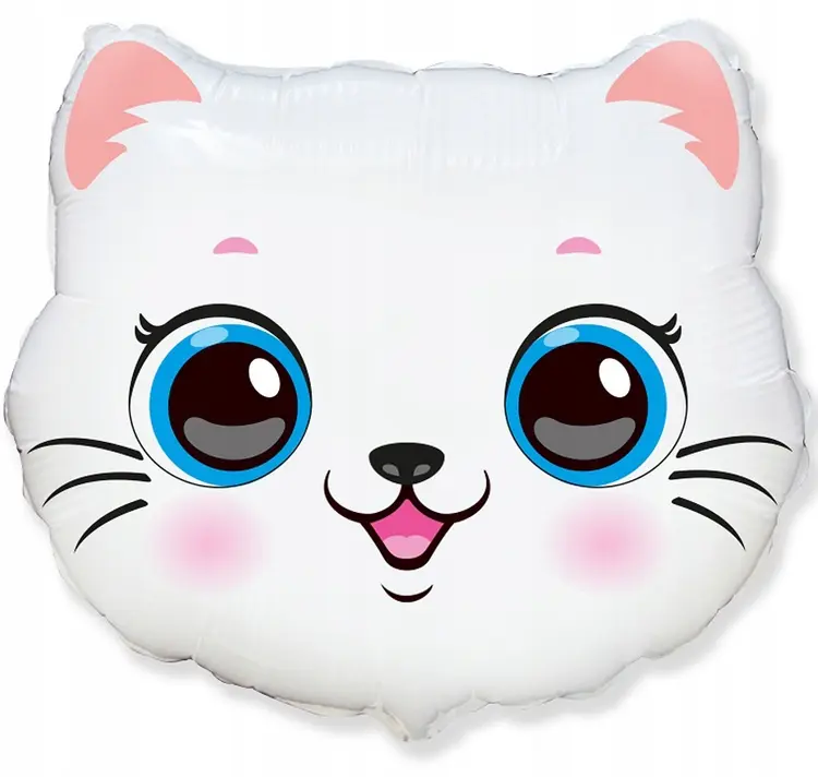 Balon foliowy Flexmetal 35 cm kotek biały kot - Papiernicze i szkolne