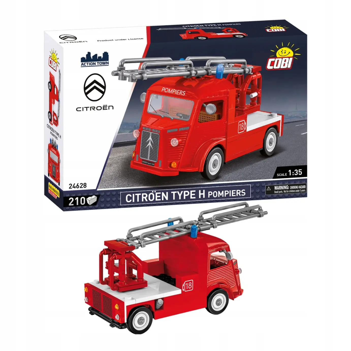 KLOCKI KONSTRUKCYJNE COBI 24628 Samochód Auto Citroën Type H Pompiers 210el - Zabawki