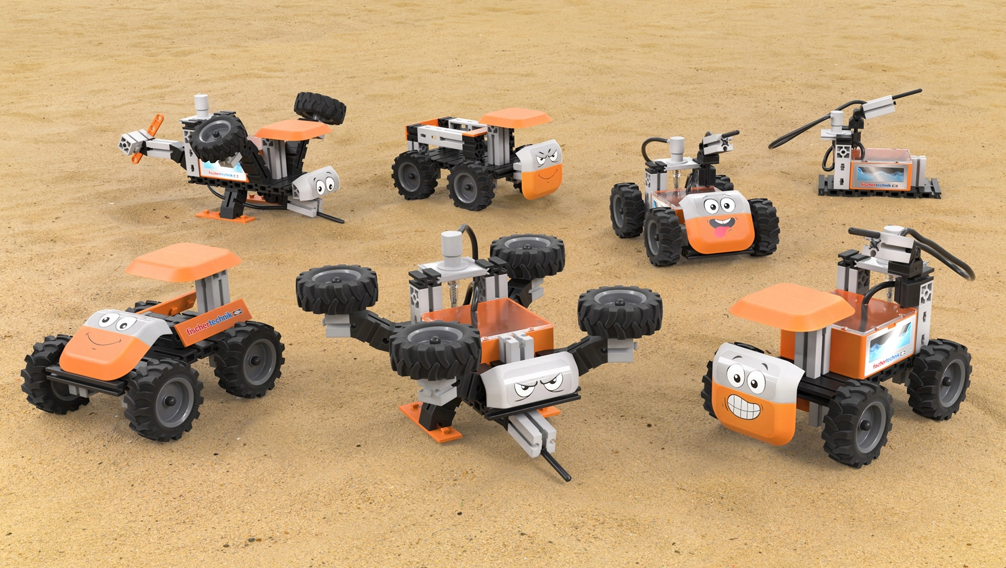 Klocki konstrukcyjne dla dzieci Junior Pro fischertechnik zbuduj 7 pojazdów - Zabawki