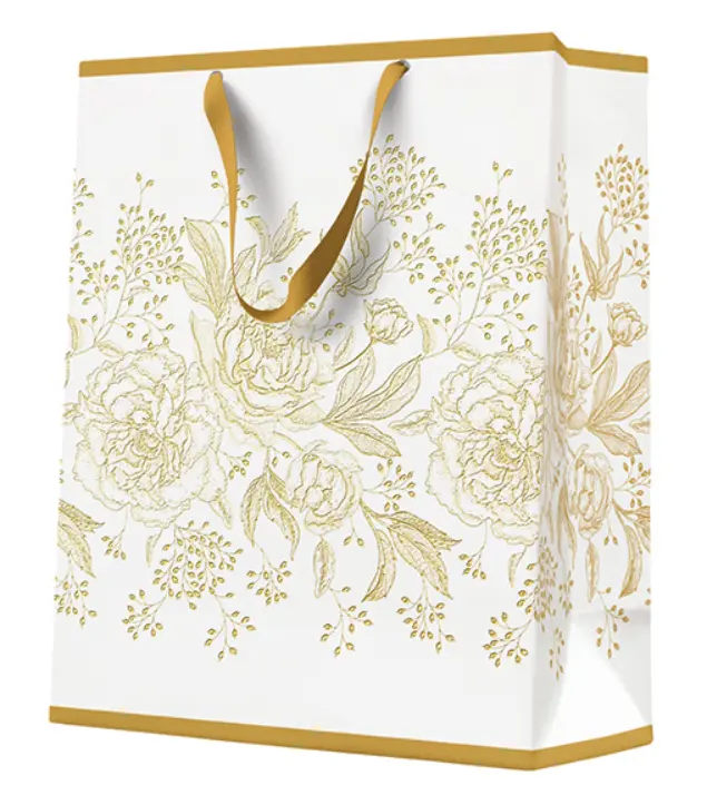 Torebka prezentowa Róże i peonie, duża - Papiernicze i szkolne