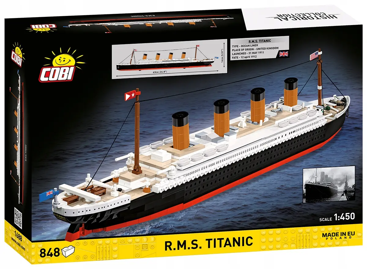 KLOCKI KONSTRUKCYJNE COBI 1688 Statek R.M.S TITANIC 848 EL. - Zabawki