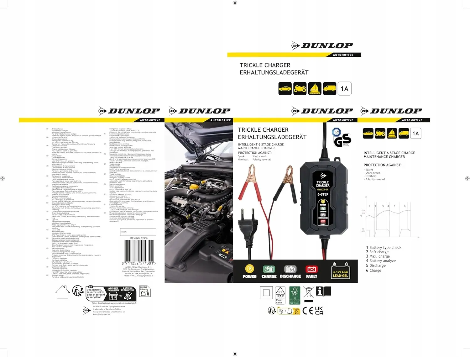 Prostownik do Akumulatorów Dunlop 6/12V - Elektronika i akcesoria